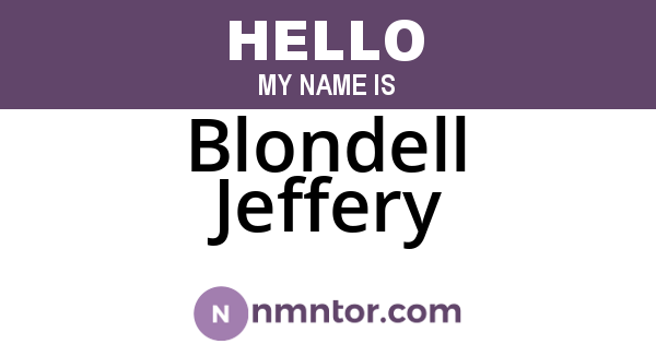 Blondell Jeffery