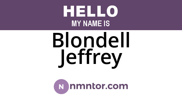 Blondell Jeffrey