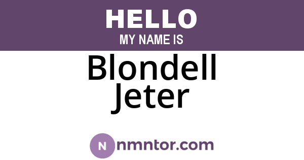 Blondell Jeter