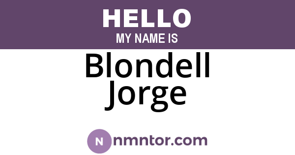 Blondell Jorge