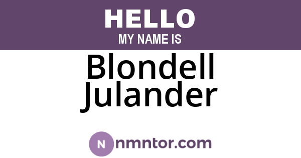 Blondell Julander