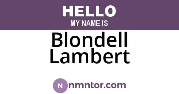 Blondell Lambert