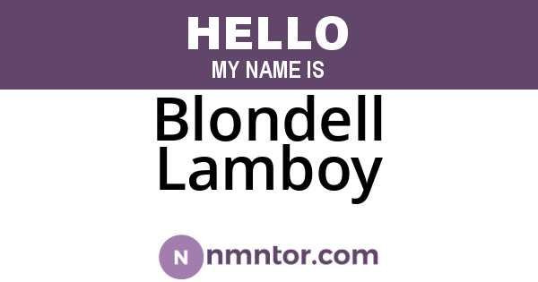 Blondell Lamboy