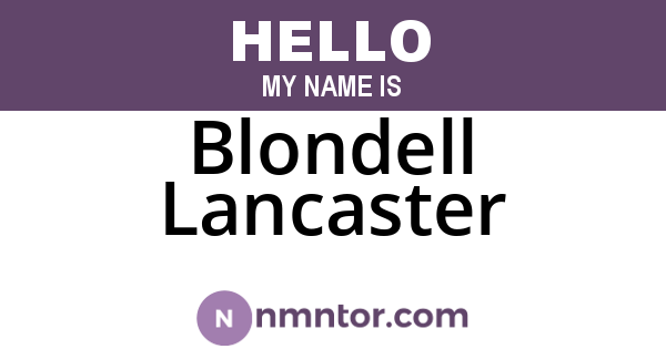 Blondell Lancaster