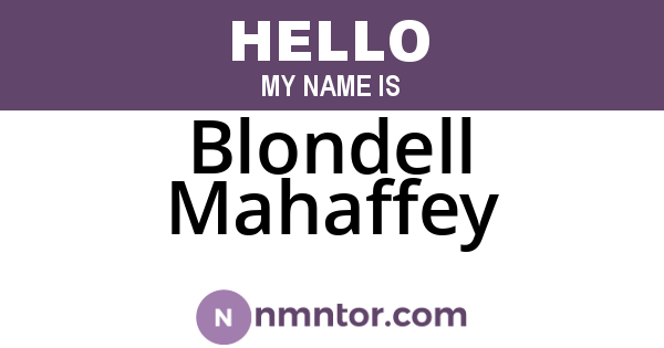 Blondell Mahaffey