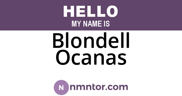 Blondell Ocanas