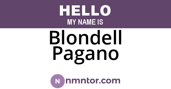 Blondell Pagano