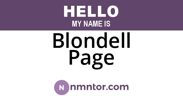 Blondell Page
