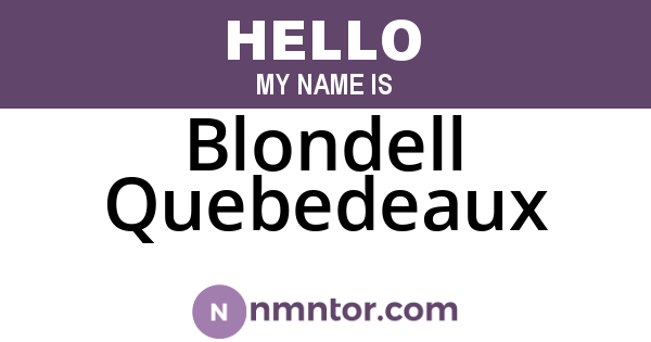 Blondell Quebedeaux