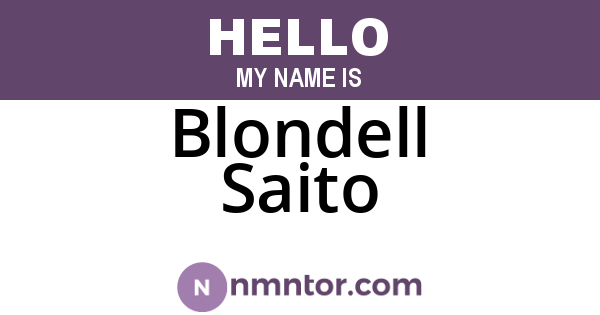Blondell Saito