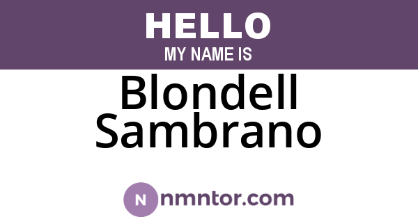 Blondell Sambrano