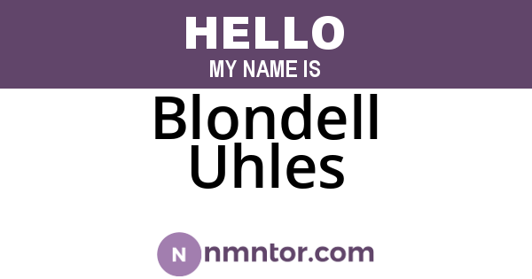 Blondell Uhles