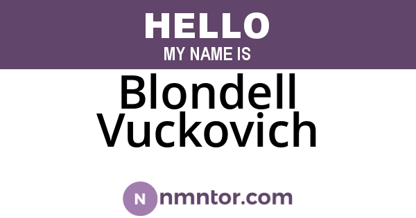 Blondell Vuckovich