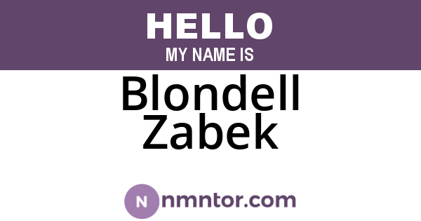 Blondell Zabek