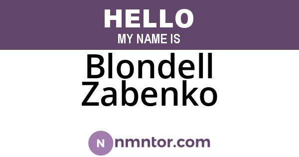 Blondell Zabenko