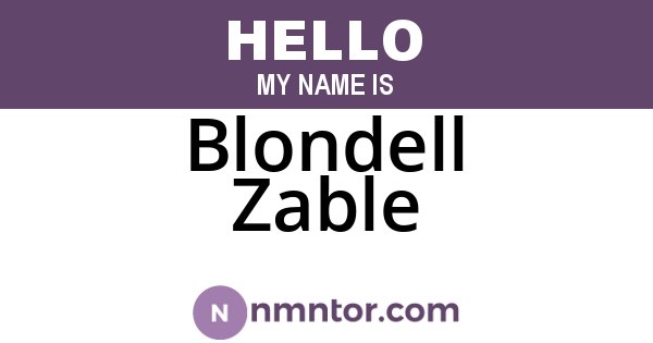 Blondell Zable