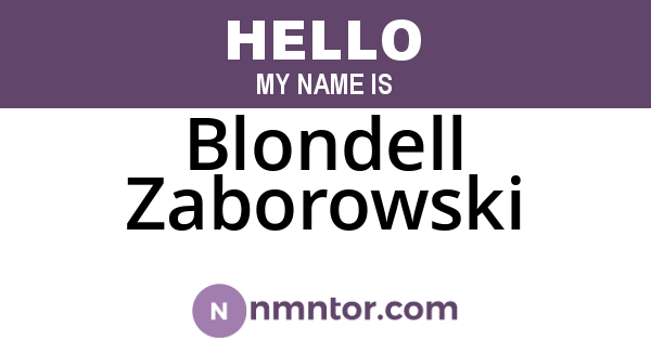 Blondell Zaborowski