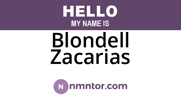 Blondell Zacarias