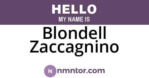Blondell Zaccagnino