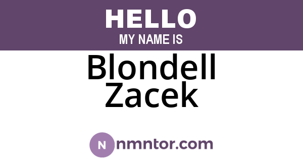Blondell Zacek