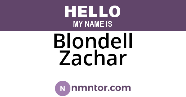 Blondell Zachar
