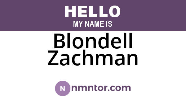 Blondell Zachman