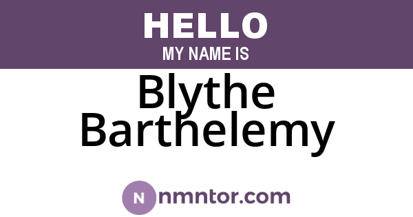 Blythe Barthelemy