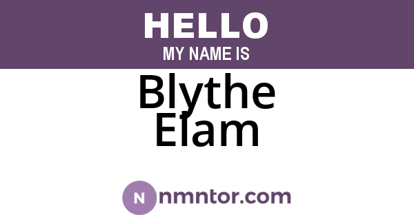Blythe Elam
