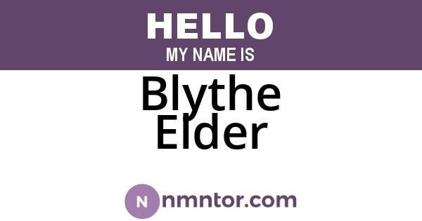 Blythe Elder