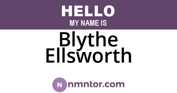 Blythe Ellsworth