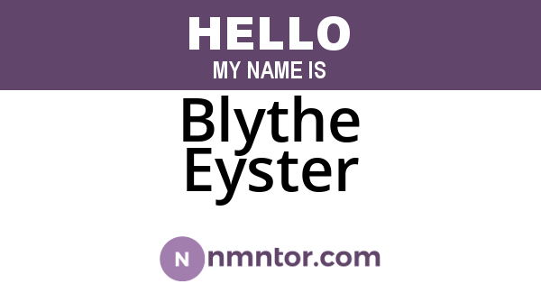 Blythe Eyster
