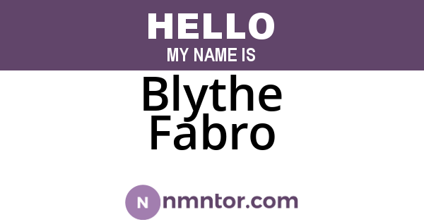 Blythe Fabro