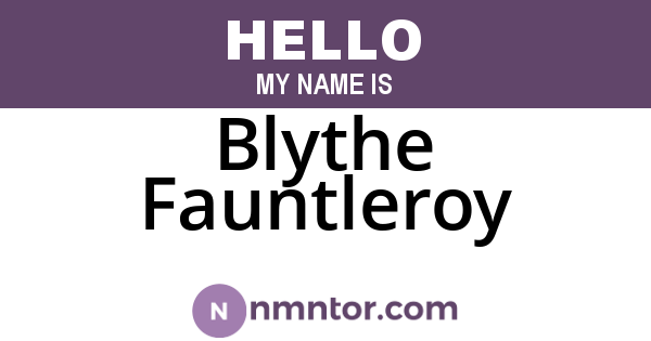 Blythe Fauntleroy