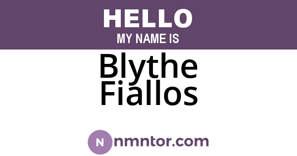 Blythe Fiallos