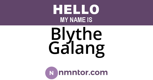 Blythe Galang
