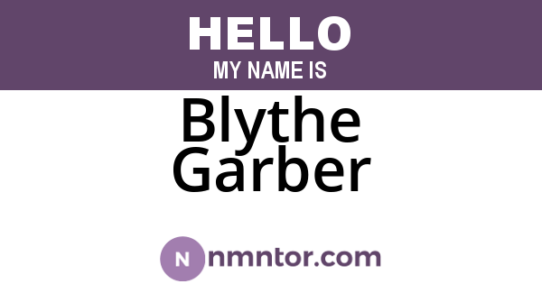 Blythe Garber