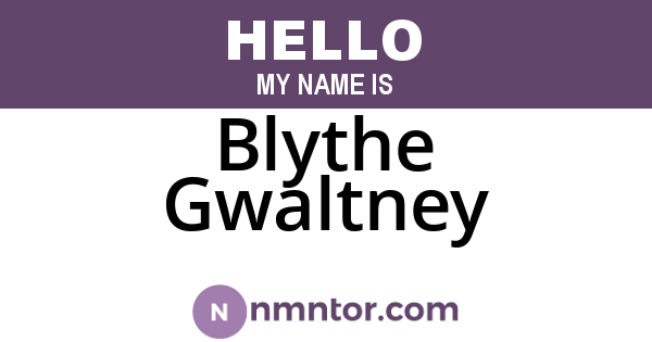 Blythe Gwaltney