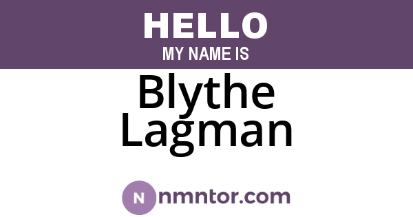 Blythe Lagman