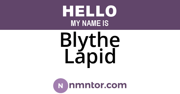Blythe Lapid