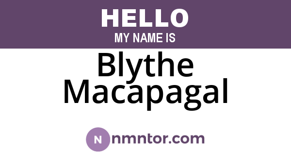 Blythe Macapagal