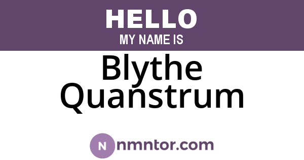 Blythe Quanstrum