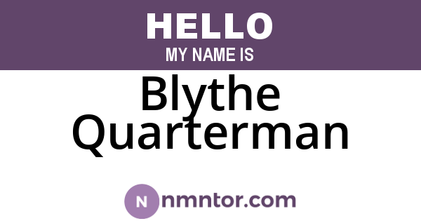 Blythe Quarterman