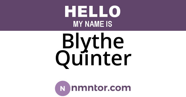 Blythe Quinter