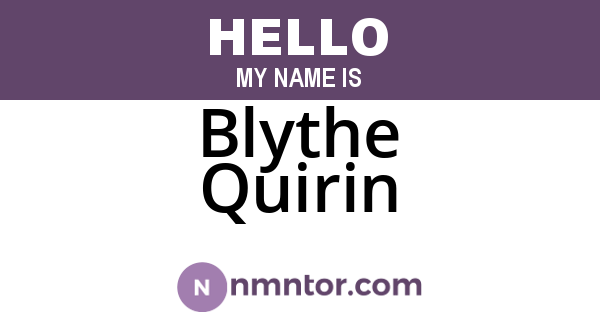 Blythe Quirin
