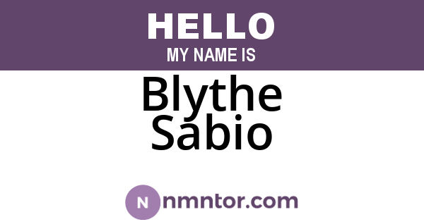 Blythe Sabio