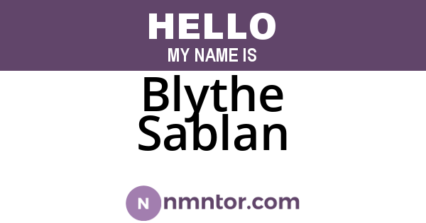 Blythe Sablan