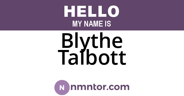 Blythe Talbott