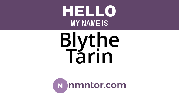 Blythe Tarin