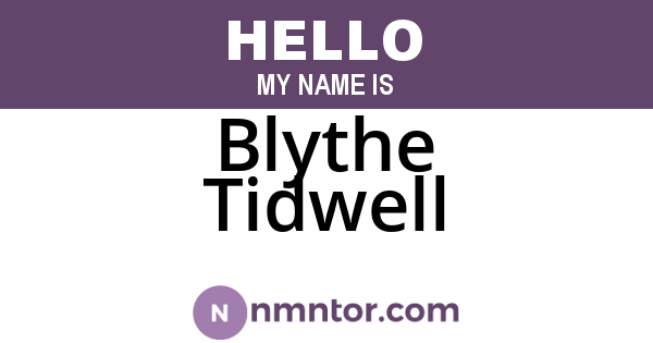 Blythe Tidwell