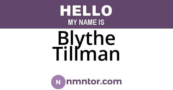 Blythe Tillman